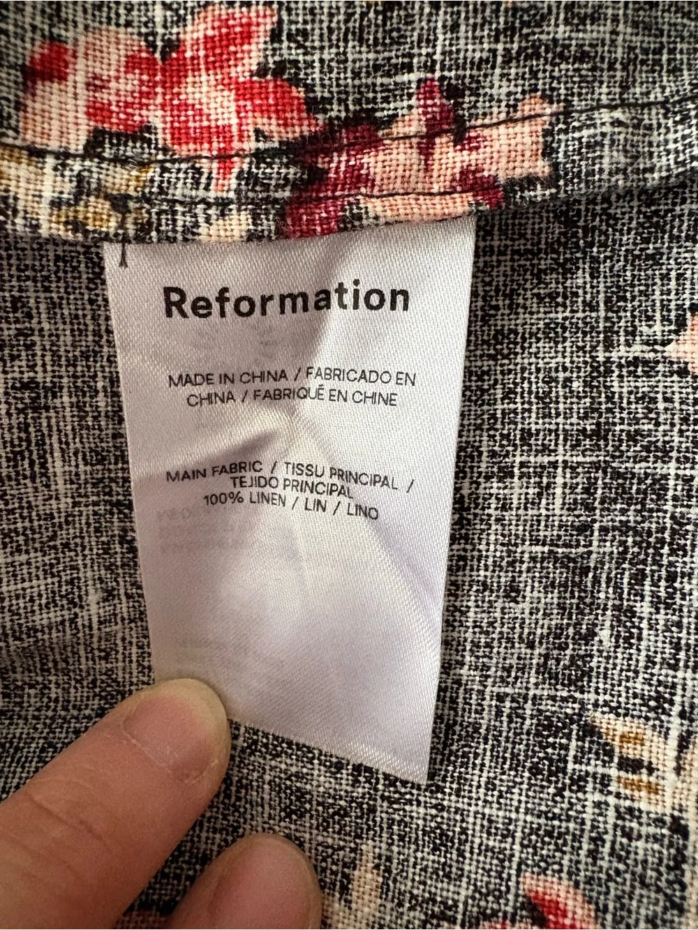 Reformation Linen Frankie Midi Dress Women’s 0 Black & Red Floral Formal Wedding - Picture 13 of 16